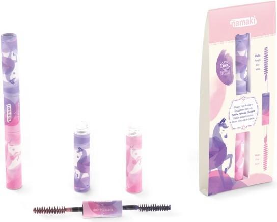 Actual product image Namaki Organic Double Hair Mascara 9ml, purple & pink (Rolling eyelashes)