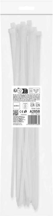 Produktbild Emos Kabelbinder 450×7,6, weiss, 25 Stk (Kunststoffkabelbinder, 450 mm, 25 Stk.)