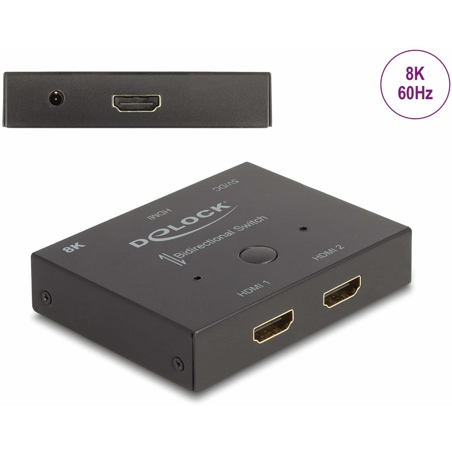 Delock Umschalter 2-1 8K 60 Hz HDMI, Anzahl Eingänge, Switch Box