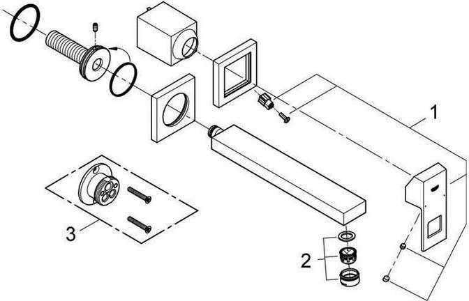Actual product image Grohe Eurocube 2-hole washbasin mixer