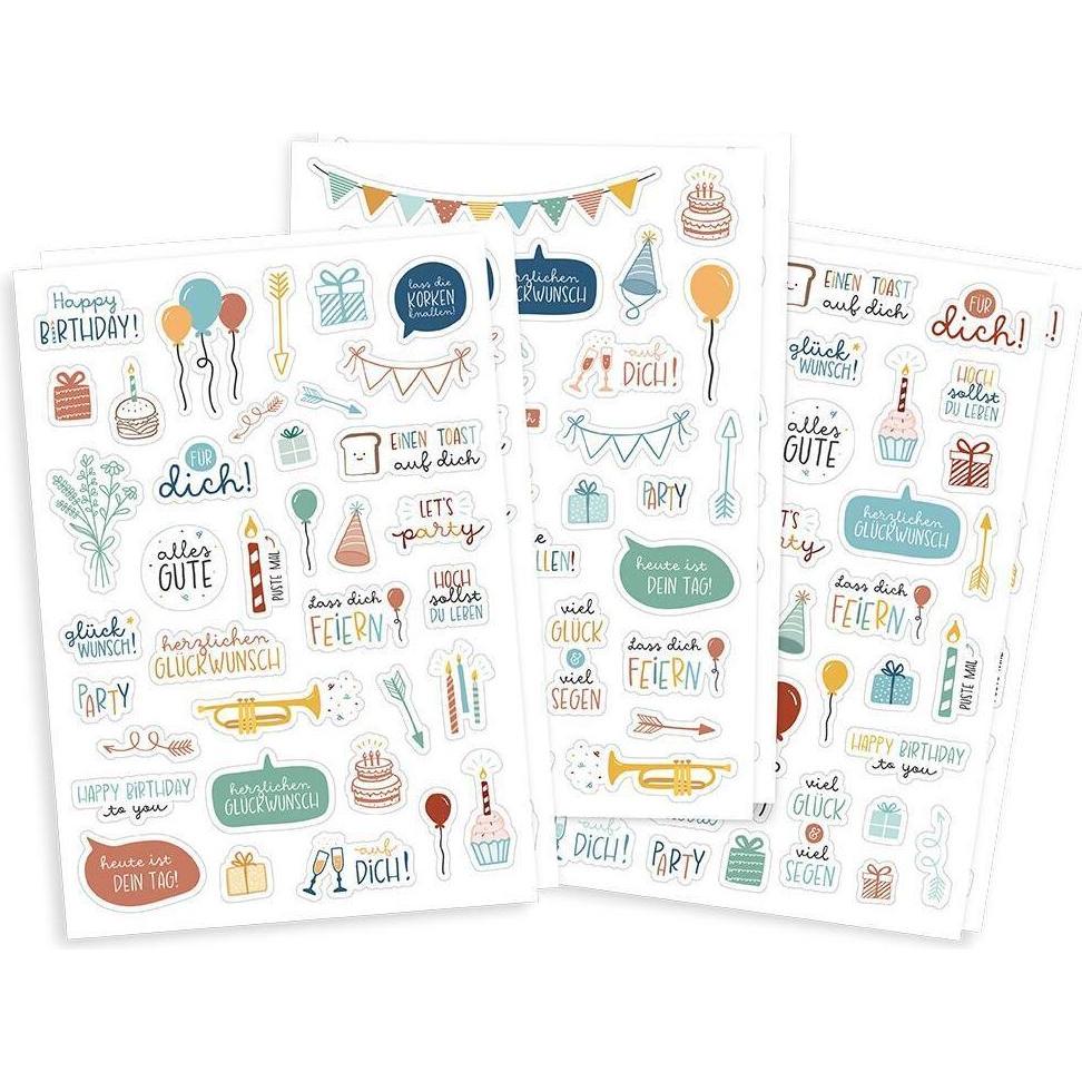 Brunnen, Sticker, Sticker-Set Geburtstag