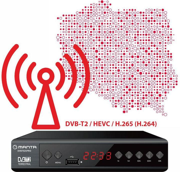 Actual product image Manta DVBT025PRO DVBT-T2 (DVB-T2)