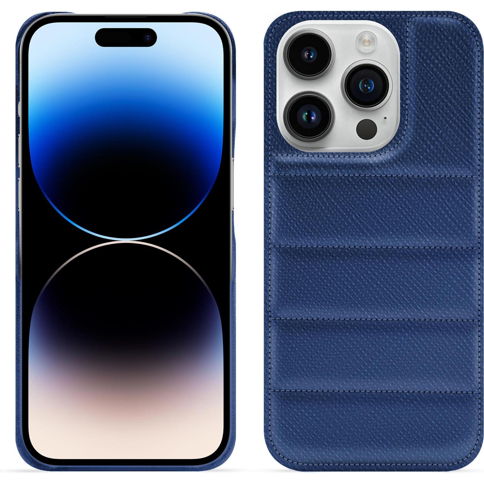 Noreve Lederschutzhülle (Apple iPhone 15 Pro), Smartphone Hülle, Blau