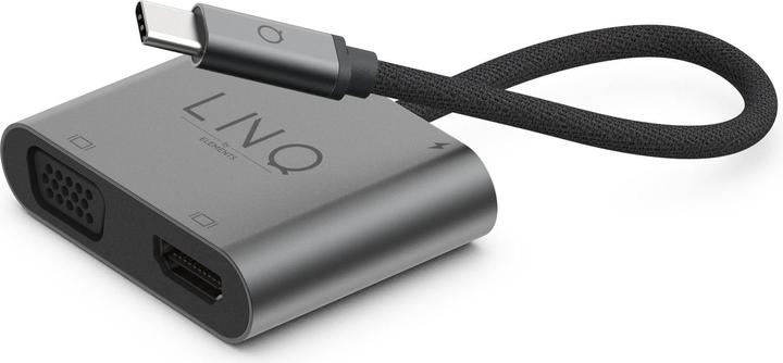 Actual product image LINQ Connects USB-C -> 1x HDMI, 1x VGA, 1x USB-C, 1x USB-A LQ48001 grey (USB-C, 3 ports)