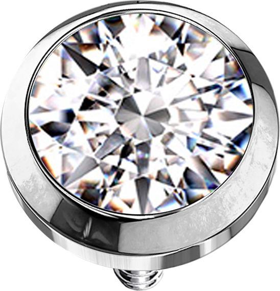 Immagine prodotto Star Piercing Ancoraggio dermico in argento con cristallo d'argento (senza ottone, Titanio G23)