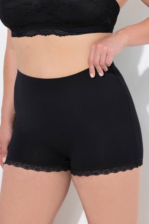 Actual product image Ulla Popken 3 Pack Lace Trim Boyshorts (50, 52, pack of 3)