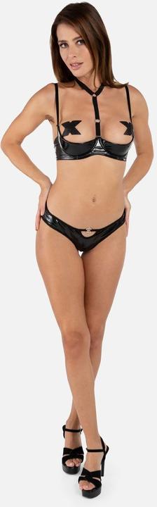 Actual product image Christine Le Duc Open Crotch Thong Dark Desire - black (L)