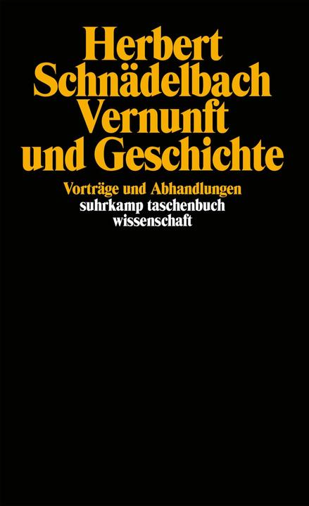 Produktbild Vernunft und Geschichte (Deutsch, Herbert Schnädelbach, 1987)