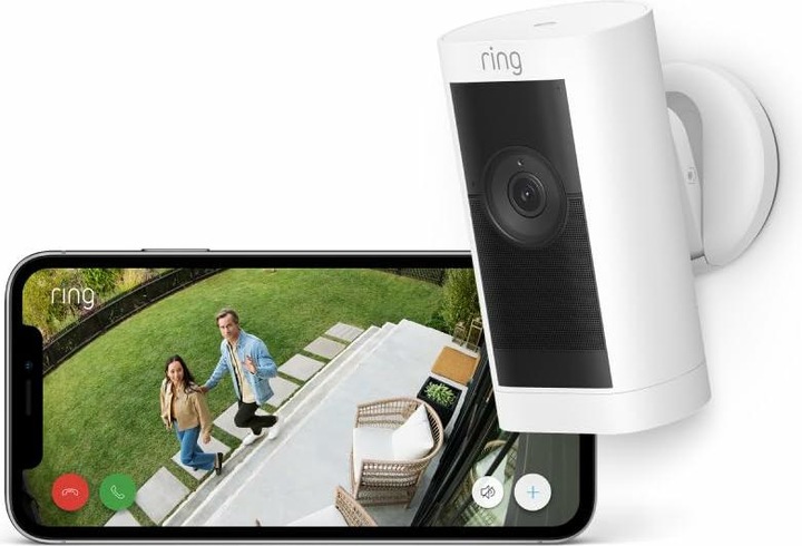 Actual product image Ring Stick Up Cam Pro - Battery - White - EU (1920 x 1080 Pixels)