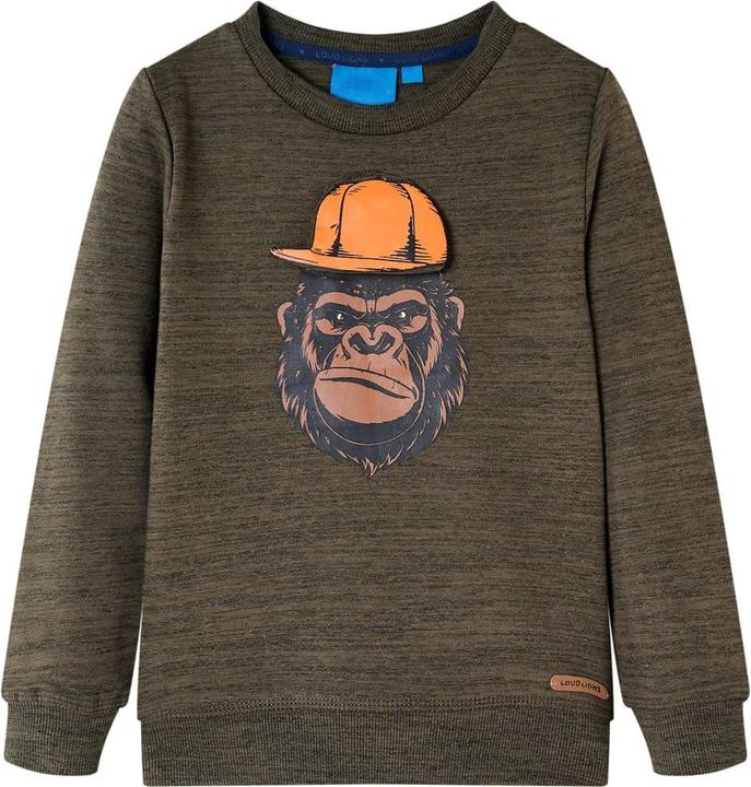 Produktbild vidaXL Kinder-Sweatshirt Dunkelkhaki Melange 92,Material: 80 (92)