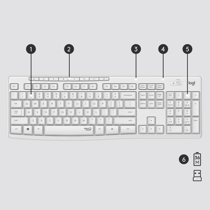 Immagine prodotto Logitech MK295 Silent (US, Senza fili)