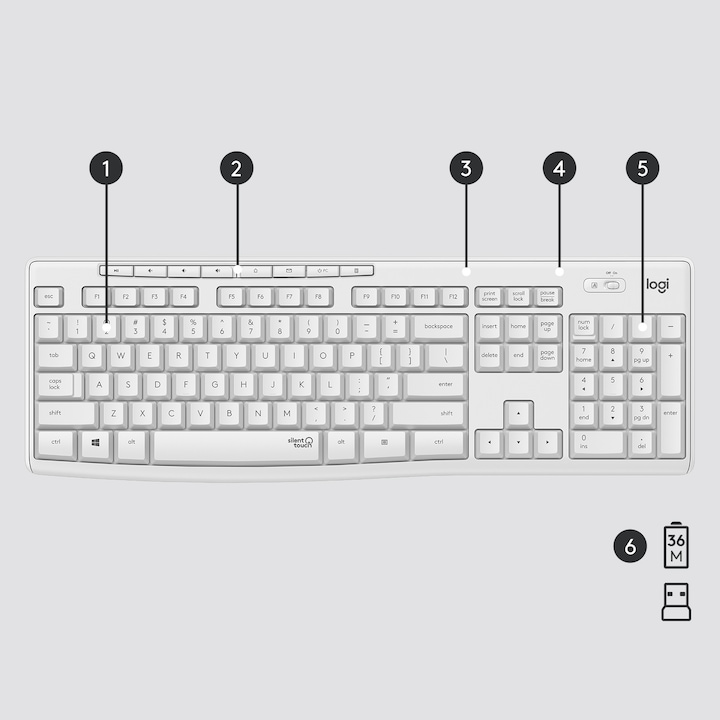 Actual product image Logitech MK295 Silent (US, Wireless)