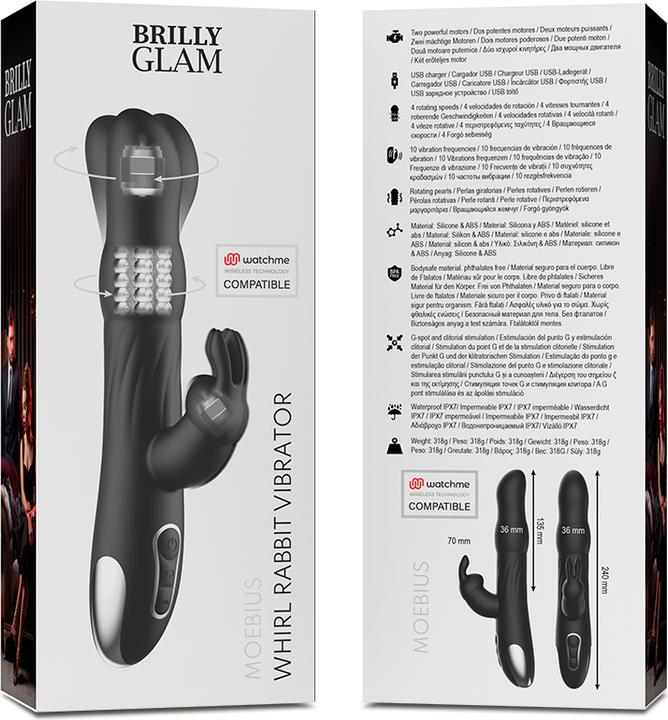 Actual product image Brilly glam Moebius Rabbit Vibrator & Rotator Watchme Wireless Technology Compatible