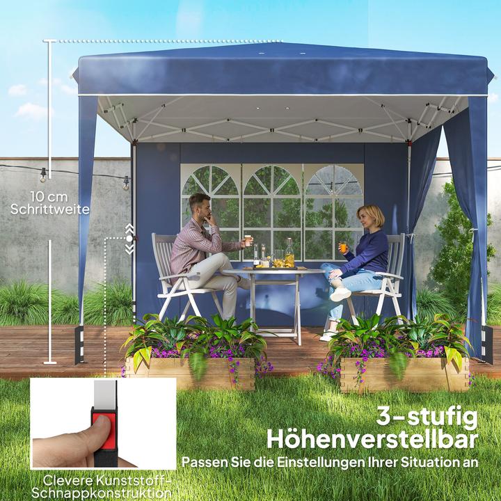Actual product image Outsunny Faltpavillon Metall, Oxfordstoff Dunkelblau (300 cm, 300 cm)
