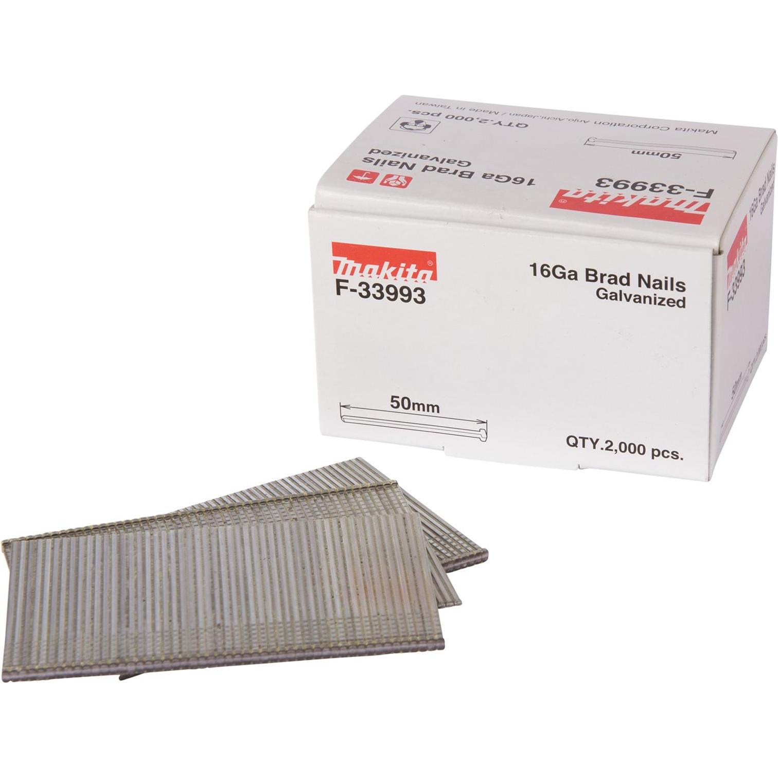 Makita, Chiodi e punti metallici per graffettatrice, Chiodo a testa alta 1,6x50mm F33993 2000 pz.