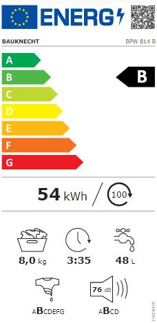 Etichetta energetica Bauknecht BPW 814 B (8 kg, A sinistra)