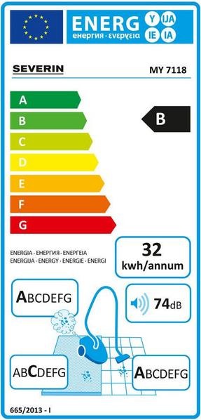 Energie-Label Severin Bodenstaubsauger MY 7118
