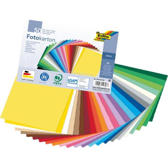 Thumbnail - Folia, Bastelpapier, Fotokarton A4, Aprikose, 50 Stück (300 g/m², 50 x)