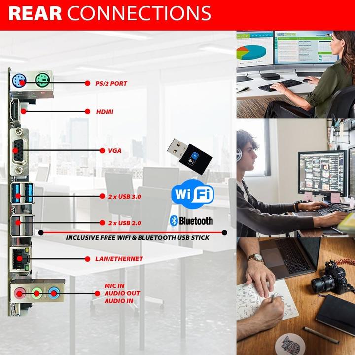 Actual product image GMR Ultra i7 Business Office PC with 32GB RAM, 1TB SSD, DVD±RW, USB 3, Windows 11 Pro, WiFi Bluetooth (1000 GB, 32 GB)