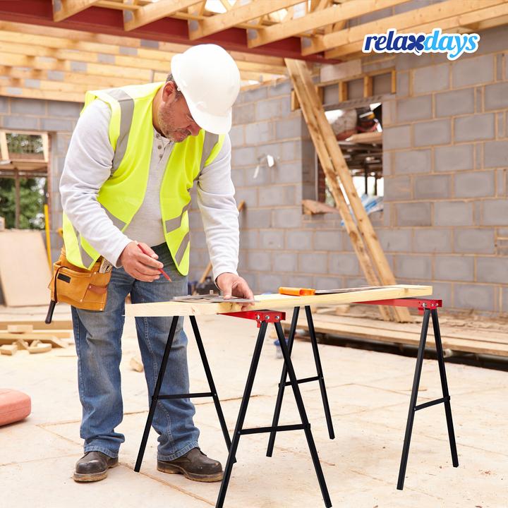Actual product image Relaxdays Klappbarer Arbeitsbock 100 kg 2er Set (100 cm, 49 cm)