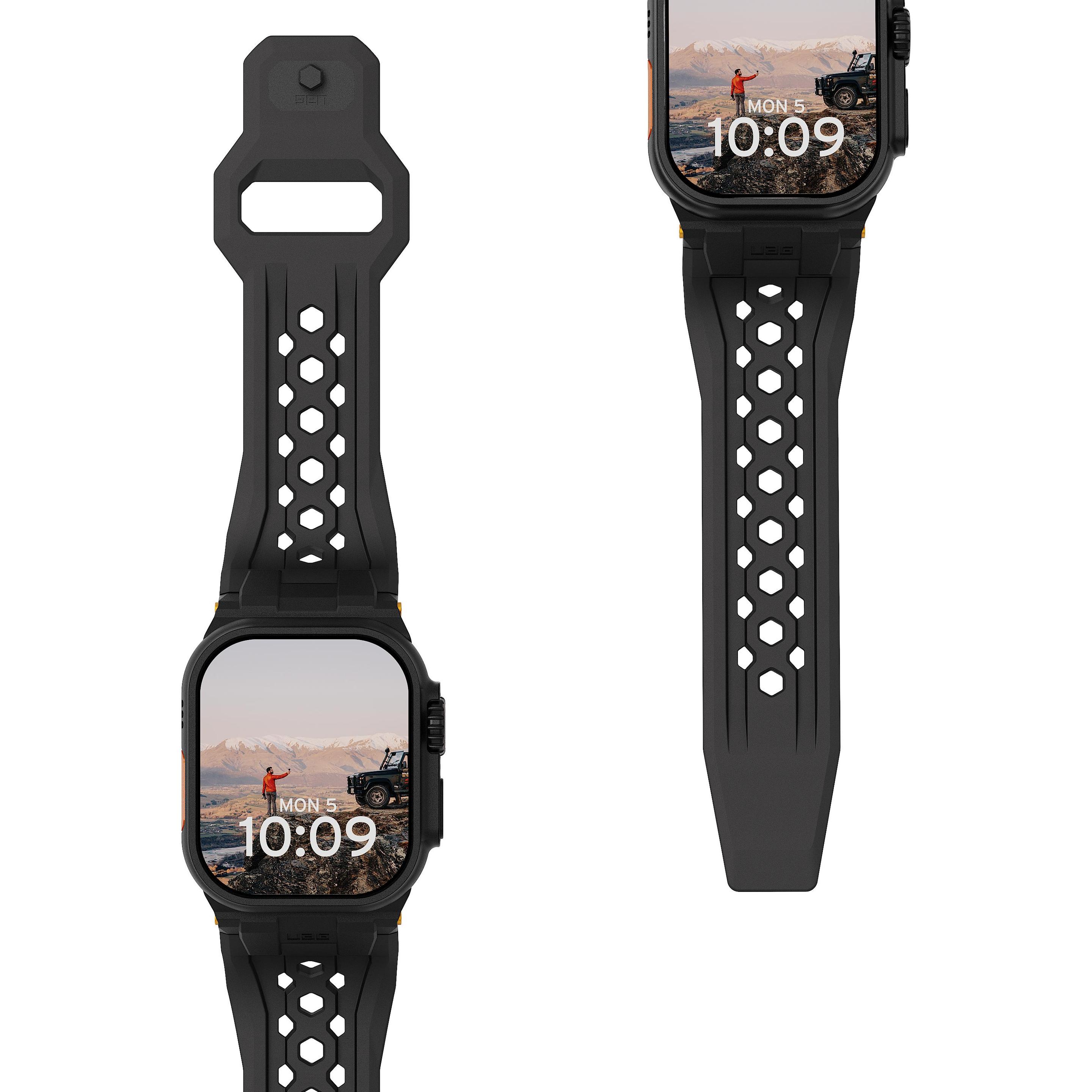UAG Urban Armor Gear Monarch Strap Apple Watch Ultra/42/44/45/46mm nero/titanio (194158114037) (Acciaio inossidabile, Caucciù, Fluoroelastomero), Cint