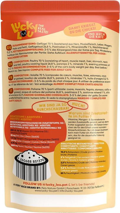 Image du produit Lucky Lou Nourriture humide pour chats (Adulte, 1 pcs, 125 g)