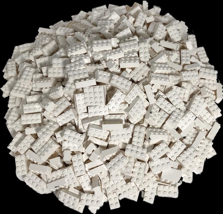 Productafbeelding LEGO 2x4 bakstenen wit - 1000 stuks - Witte bakstenen 3001 (3001, LEGO Accessoires)