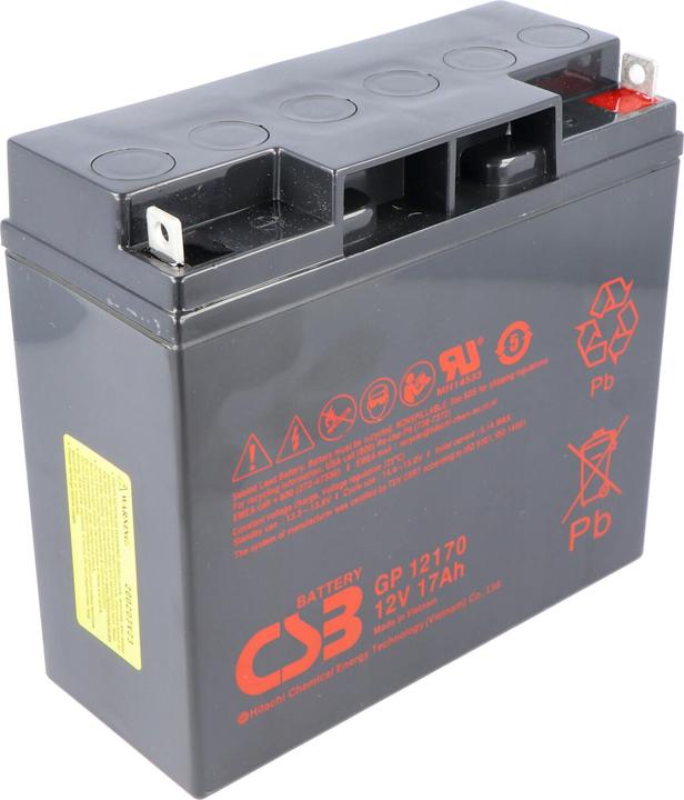 Produktbild CSB GP12170 12 Volt AGM Bleiakku 17Ah, 181x76x167mm M5 Flachpol - M5 B/N 5 Jahres Type + Standby (17000 mAh)