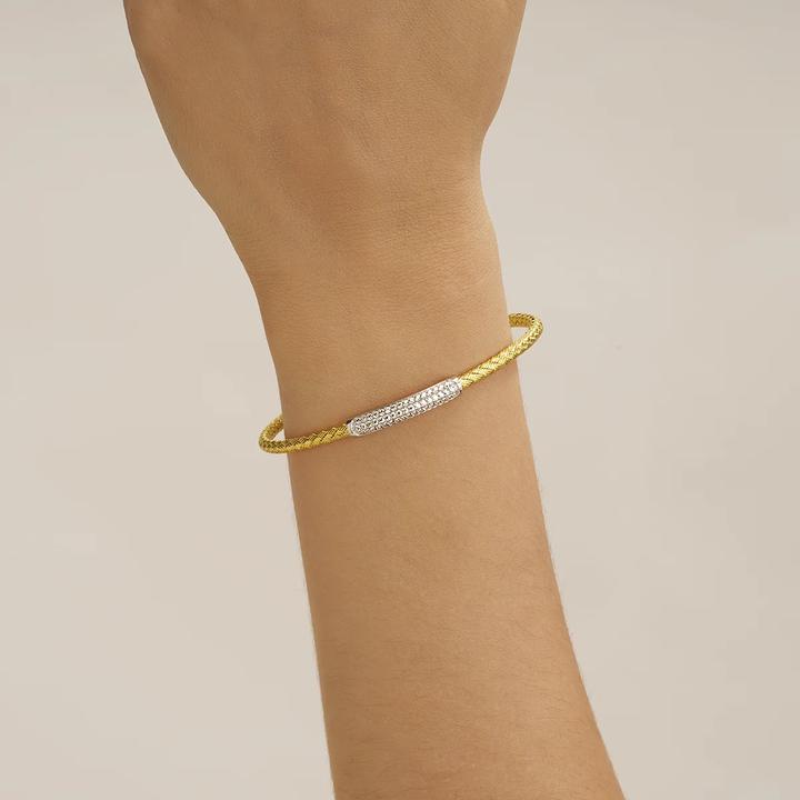 Immagine prodotto Charles Garnier Bracciale bicolore in argento, zirconi (0.60 cm, Ossidi di oro, argento e zirconio, Argento)