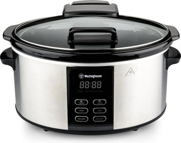 Westinghouse Slow Cooker met Uitneembare Keramische Pan 6 Liter - RVS