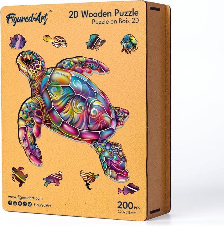Actual product image Figured'Art Wooden Puzzles - Sea Turtle (200 pieces)
