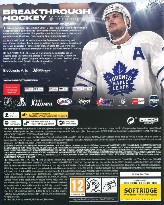 Immagine prodotto EA Games NHL 22 (PS5, DE, FR, IT)