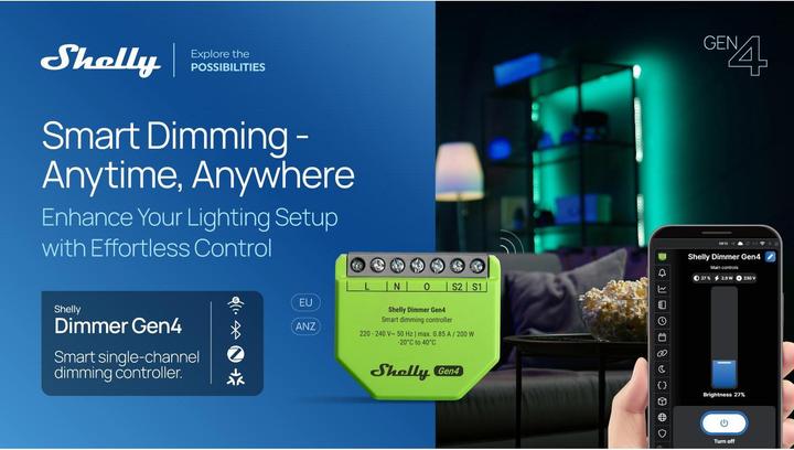 Actual product image Shelly Dimmer Gen4 (Dimming actuator)