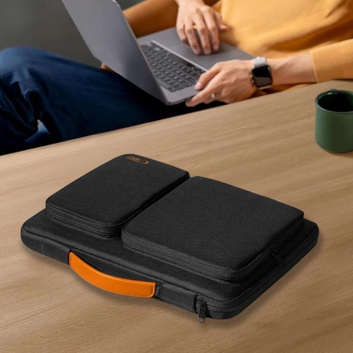 Produktbild Tech-Protect Defender Tasche für Laptop 13-14 - Schwarz und Orange (14")