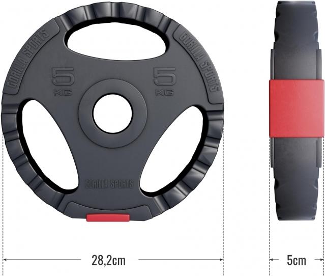 Produktbild Gorilla Sports Hantelscheibe Olympia 50/51mm (1 x 5 kg)