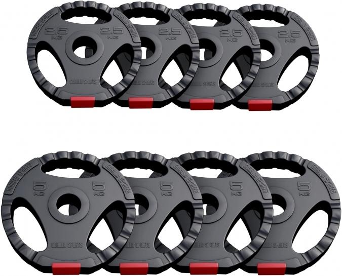 Produktbild Gorilla Sports Hantelscheibenset Olympia 50/51 mm (4 x 5 kg, 4 x 2.5 kg)