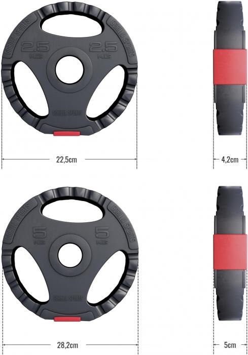 Produktbild Gorilla Sports Hantelscheibenset Olympia 50/51 mm (4 x 5 kg, 4 x 2.5 kg)