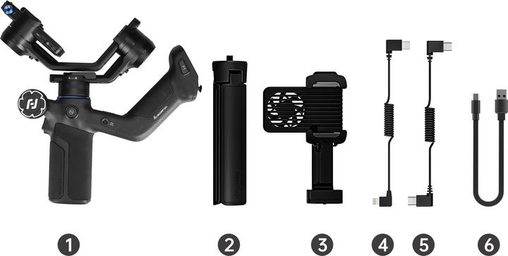 Actual product image FeiYu Tech SCORP-Mini3 3-Axis Handheld Gimbal for Camera (Action camera, Single-lens reflex camera, Smartphone, System camera, 2 kg)