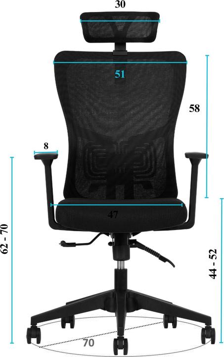 Image du produit Kalune Design Lumbar 126 Black Office Chair Set 2 Pieces