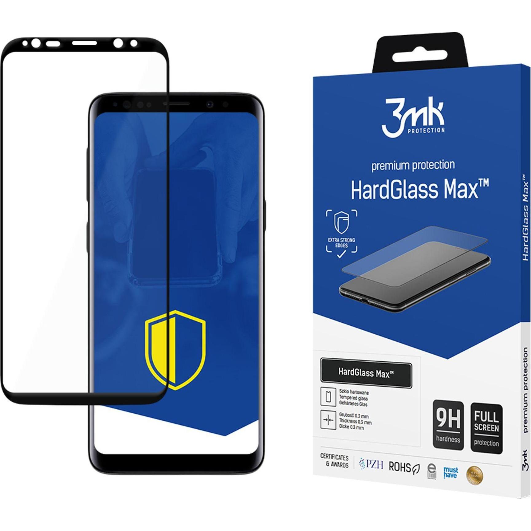 3MK Hardglass Max Bildschirmschutz (1 Stück, Samsung Galaxy S21), Smartphone Schutzfolie, Schwarz