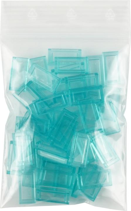 Actual product image LEGO 1x2 tiles transparent light blue - 250 pieces - Trans blue tile 3069b (LEGO Accessories)