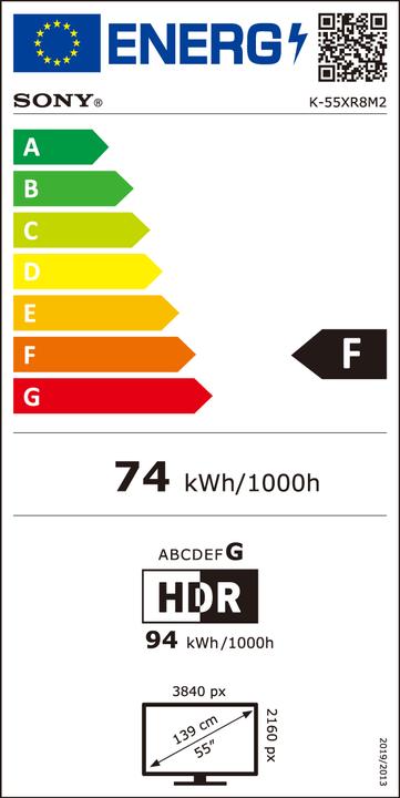 Energie-Label Sony K-55XR8M2 (55", Bravia 8, OLED, 4K, 2025)