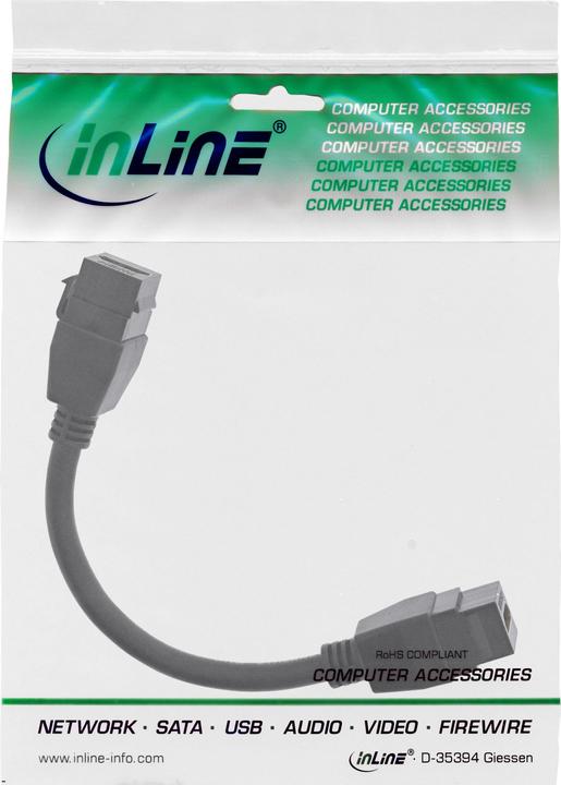 Produktbild InLine ® HDMI 2x Keystone Kabel 4K/30Hz, HDMI A Buchse/Buchse, schwarz, 0,2m (0.20 m, HDMI, 2.0)