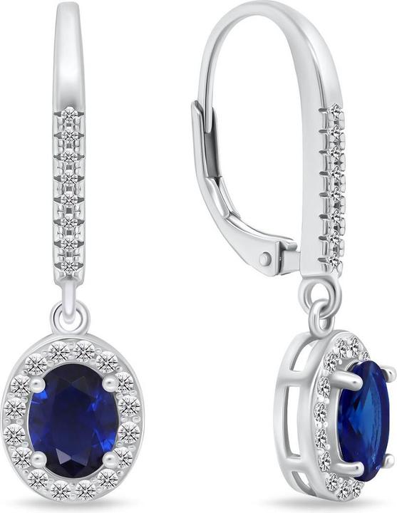 Produktbild Brilio Silver - Silver dangle earrings withue zircons EA752WB