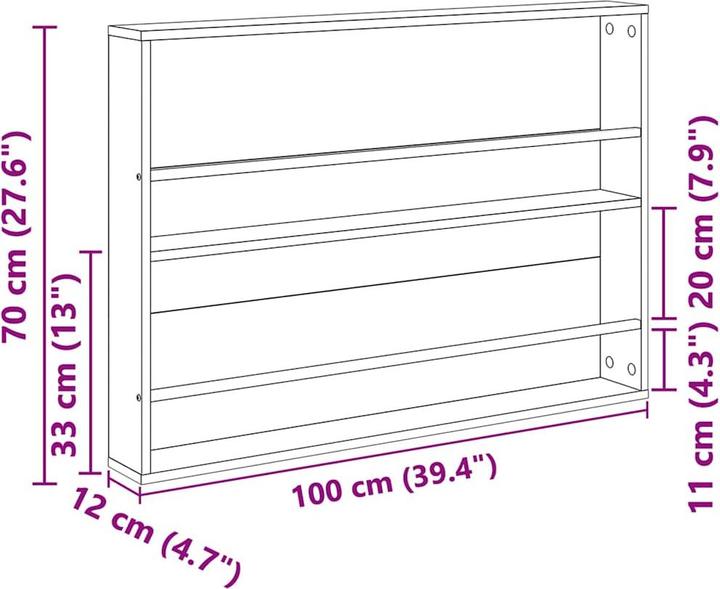 Actual product image vidaXL Magazinregal (12 x 12 x 70 cm)