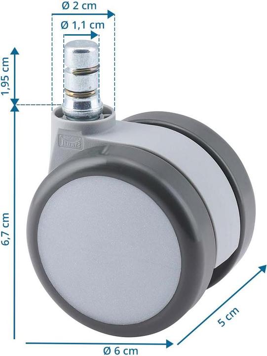 Produktbild Hjh Office 5x ROLO MOVE 60 11mm/60mm