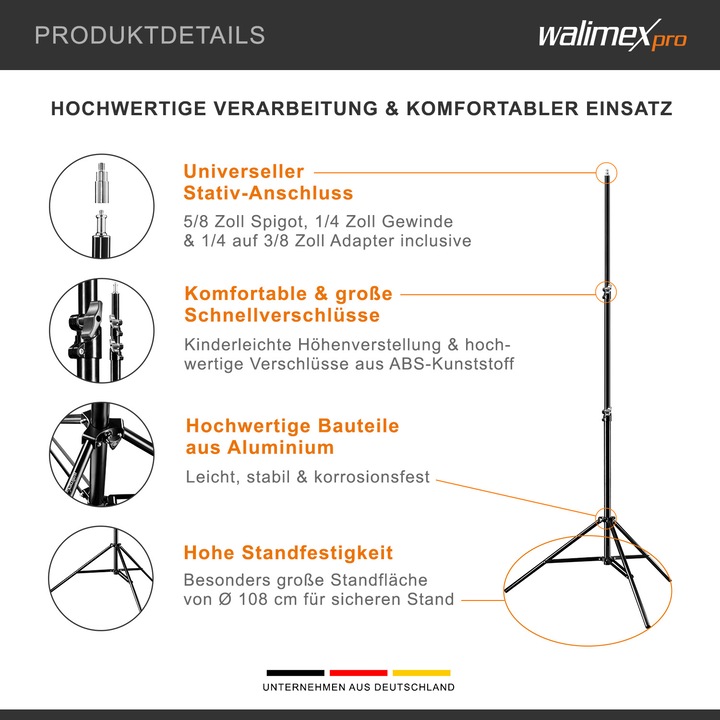 Produktbild Walimex WT-806 Lampenstativset (256 cm, 6 kg)