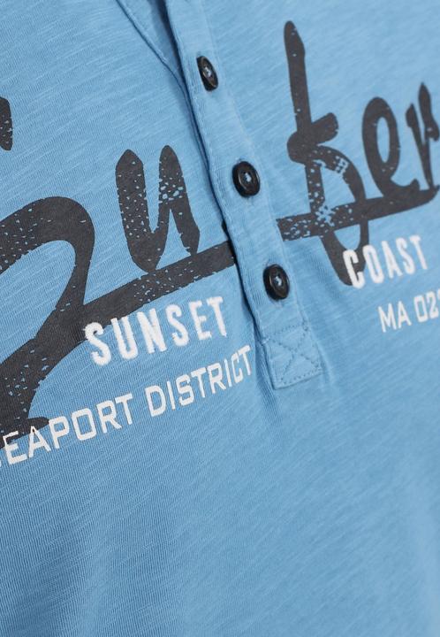 Image du produit Casa Moda T-Shirt Kurzarm-Henley-Shirt mit Print und Stickerei (M)