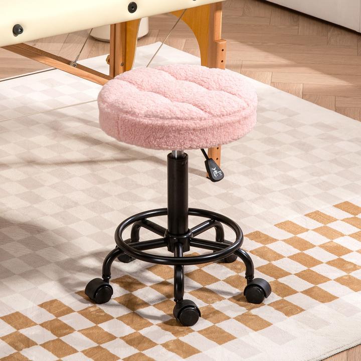 Produktbild Homcom Rollhocker Polyester, Metall Rosa