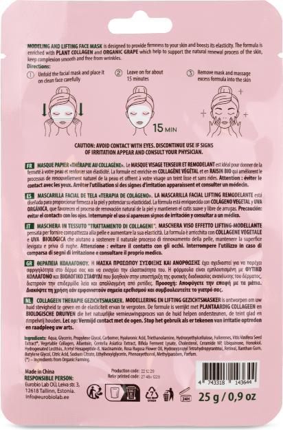 Nährwerte und Zutaten Organic Shop Modeling & Lifting Collagen Therapy Sheet Mask - 1 Stück
